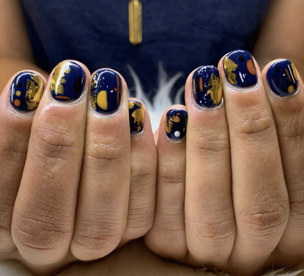 Blue Fall nails
