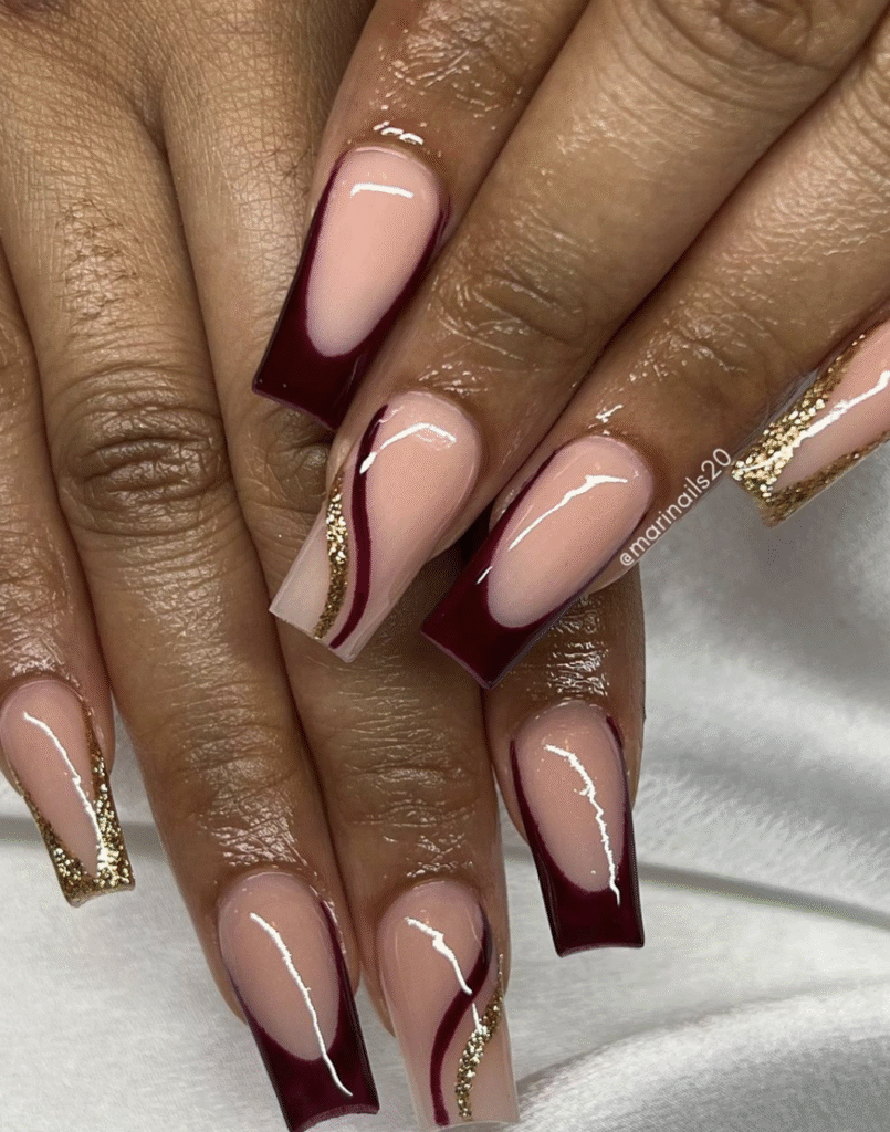 red fall nails