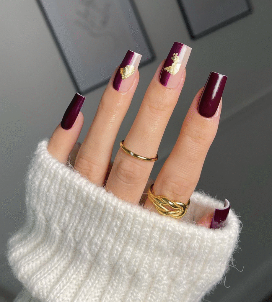 red fall nails