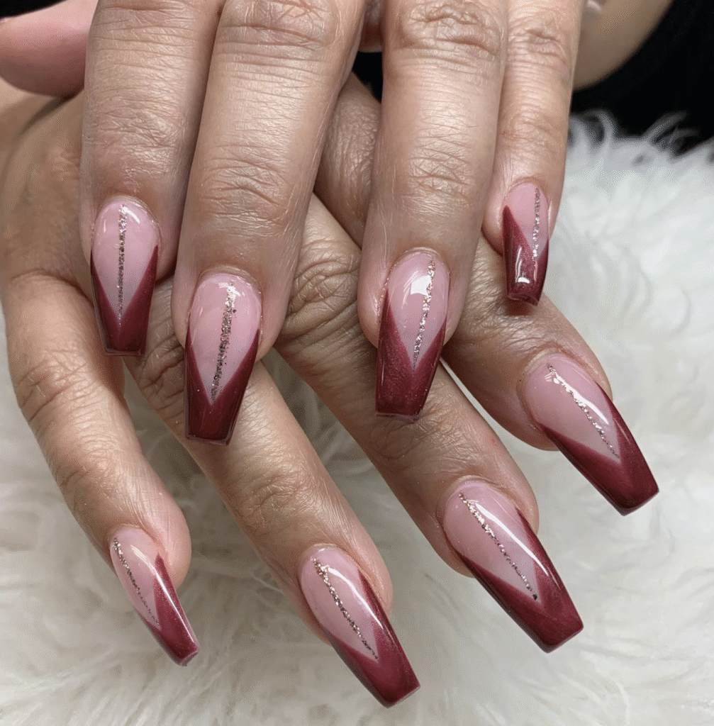 red fall nails