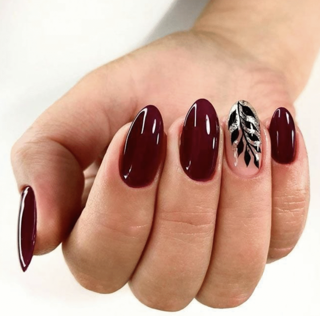 red fall nails