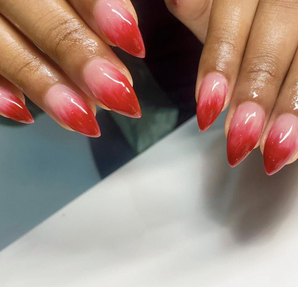 red fall nails