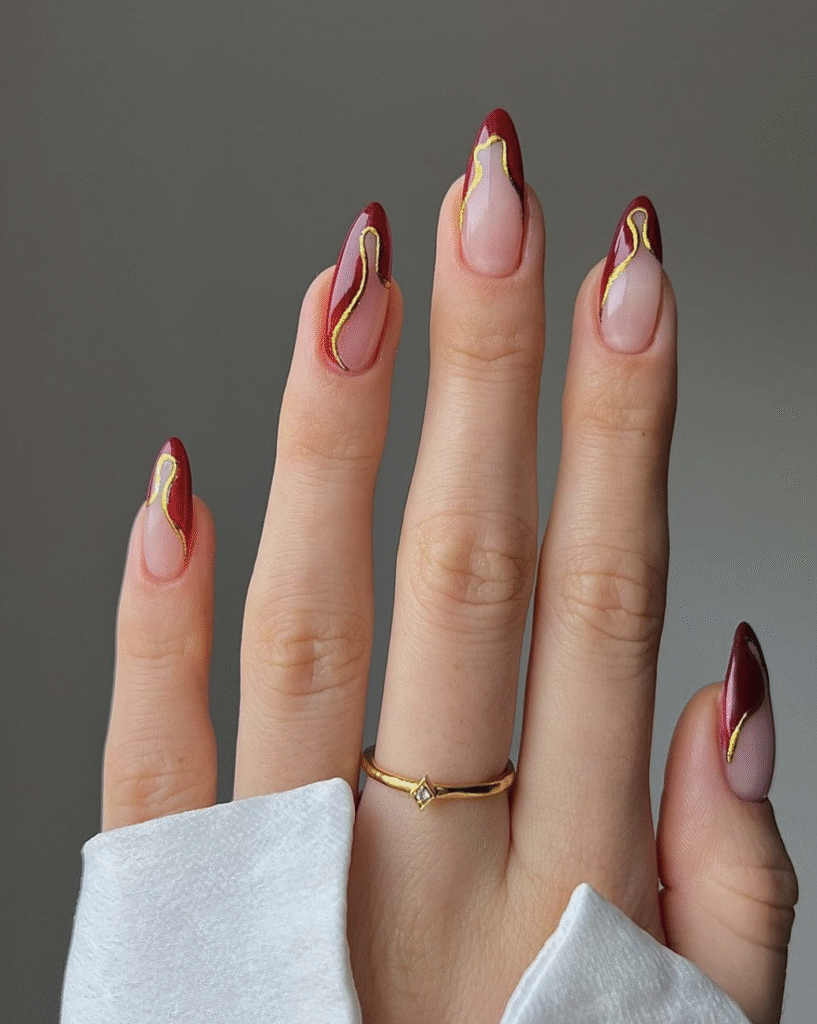 red fall nails