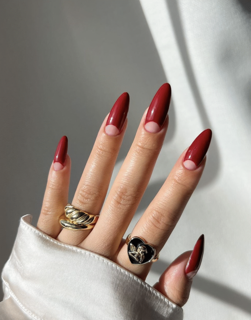 red fall nails