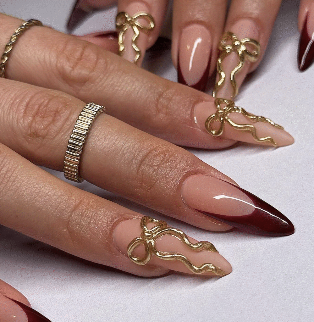 red fall nails