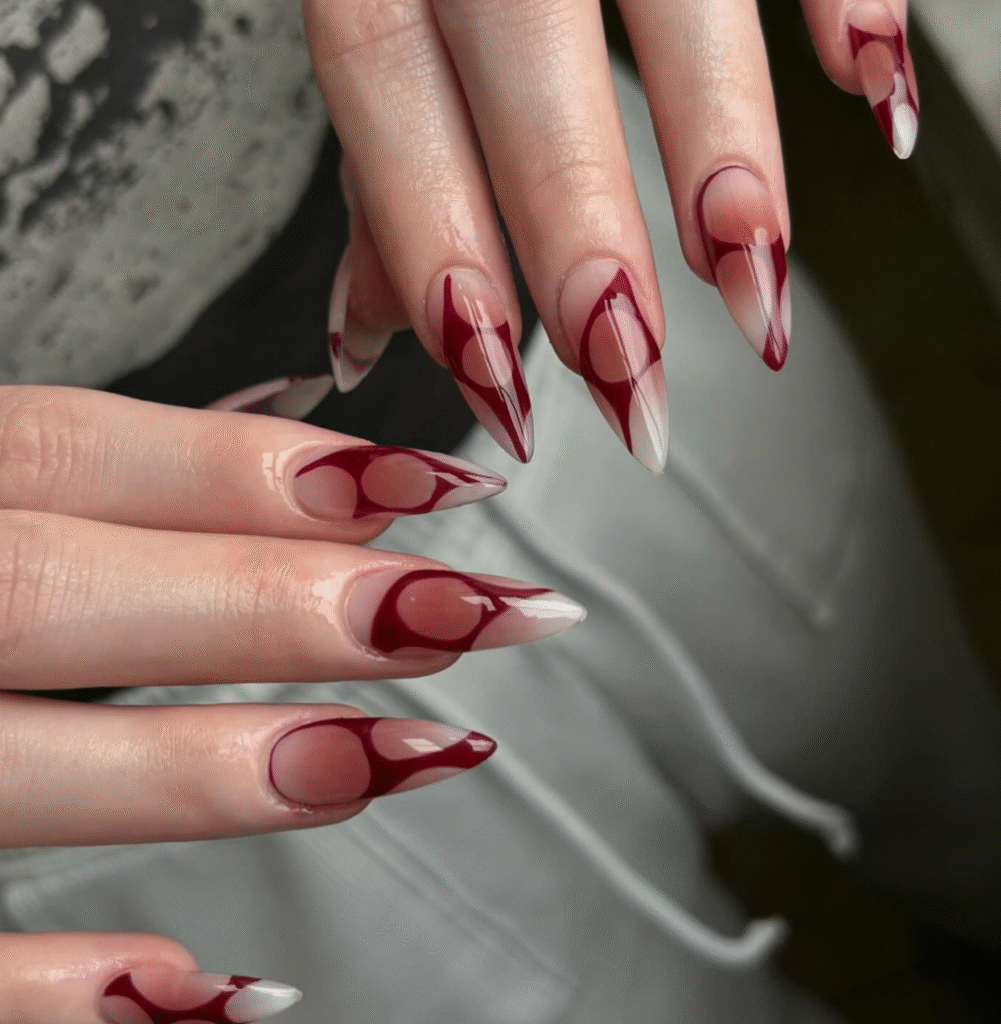 red fall nails